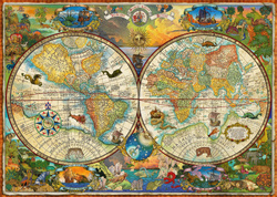 PQ Puzzle 2000 el. Mapa świata i mityczne stworzenia