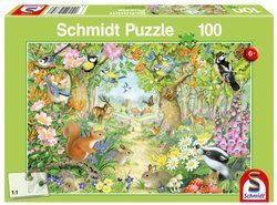 Puzzle 100 el. Leśne zwierzęta