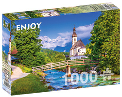 Puzzle 1000 el. Kościół w Ramsau / Niemcy