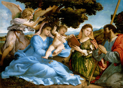 Puzzle 1000 el. Madonna z Dzieciątkiem ze św. Katarzyną i św. Jakubem, Lorenzo Lotto