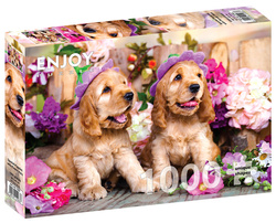 Puzzle 1000 el. Szczenięta rasy Cocker Spaniel