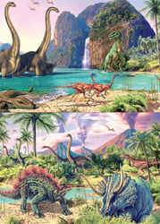 Puzzle 2 x 100 el. Dinozaury (panorama)