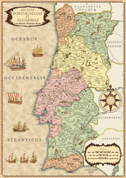 Puzzle 500 el. Mapa Portugalii z 1710 roku