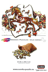 Puzzle drewniane / kolorowe - Koń