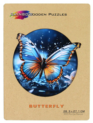 Puzzle drewniane / kolorowe - Motyl