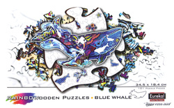 Puzzle drewniane / kolorowe - Płetwal błękitny