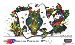 Puzzle drewniane / kolorowe - Sowa